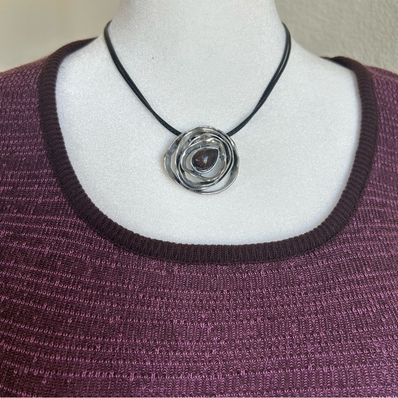 Vintage Y2K Babydoll Top Purple Striped Long Sleeve - Picture 8 of 16